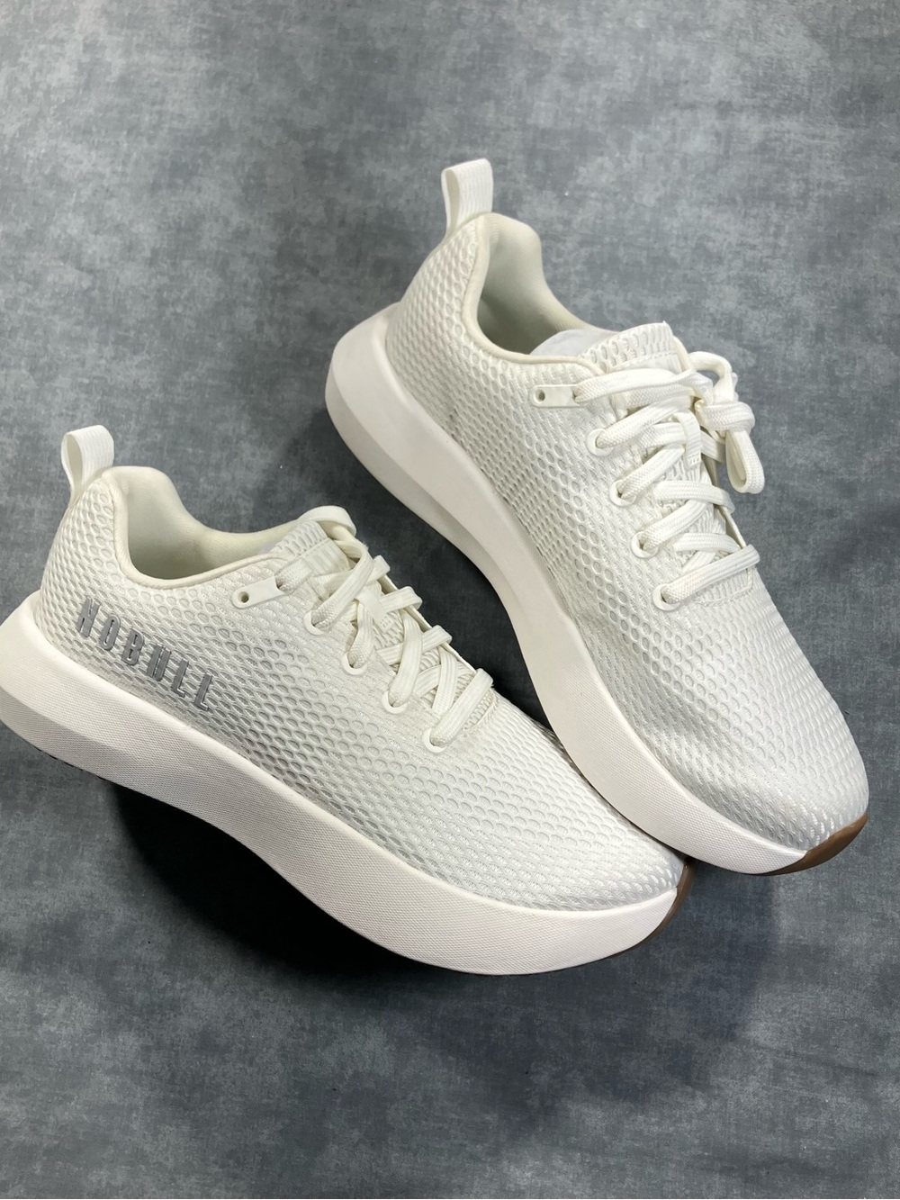NOBULL White Knit Low-Top Sneakers
